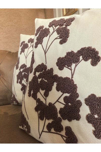 nunuteks evinizi renklendirin Punch Embroidered Throw Pillow Cover |   Sakura Patterned Throw Pillow Cover |   Floral Patterned |   43X43 cm