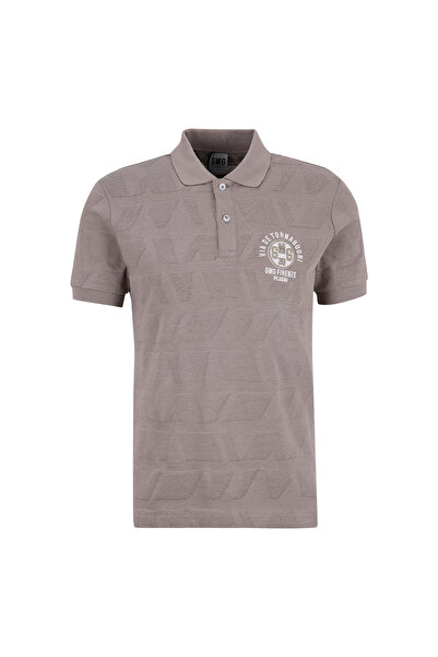 GMG FIRENZE Vizon Erkek Slim Fit Geometrik Desenli T-Shirt GU26MSS03017