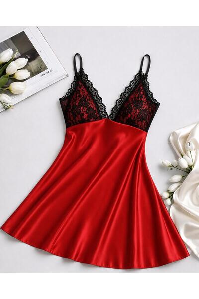 For Dreams Saten Kısa Gecelik Dantel Detaylı 2990