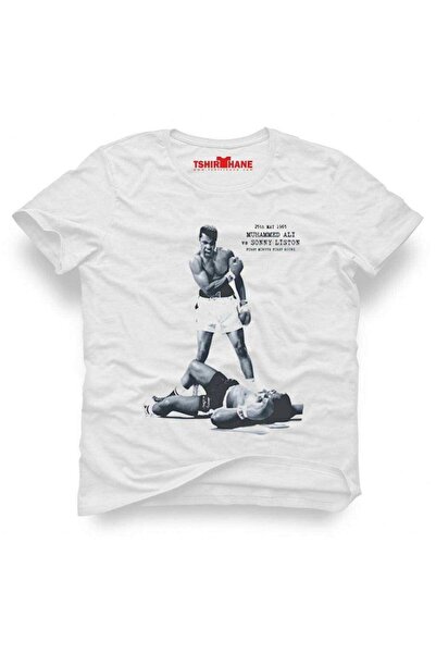 Tshirthane M.Ali Muhammed Ali Boksör Box Baskılı Erkek Dar Kesim Slim Fit t-s...