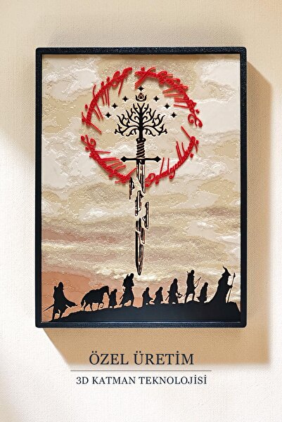 Saes Labs Yüzüklerin Efendisi (LOTR) 3D Tablo 15×20 cm