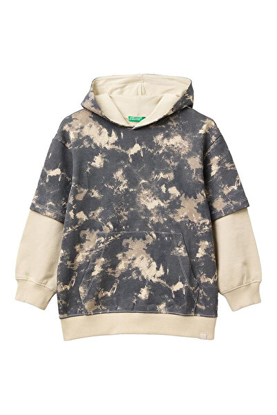 United Colors of Benetton Çok Renkli Erkek Çocuk Desenli Sweatshirt 3IMAC205S