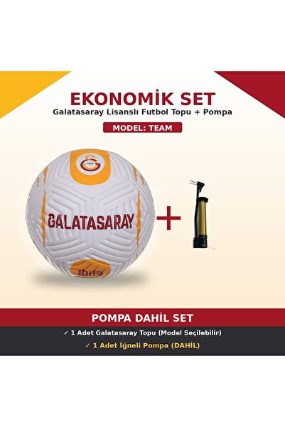 Galatasaray Lisanslı Futbol Topu Pompa Hediyeli Set 5 Numara 10 Model Halı Sa...