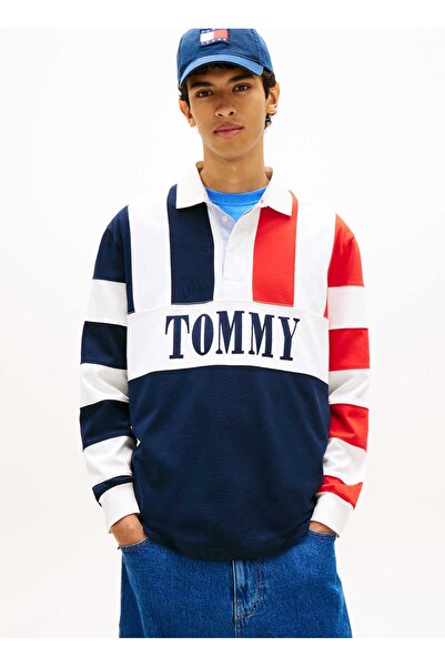 Tommy Jeans Çok Renkli Erkek Relaxed Desenli Polo T-Shirt DM0DM23054C1G Laciv...