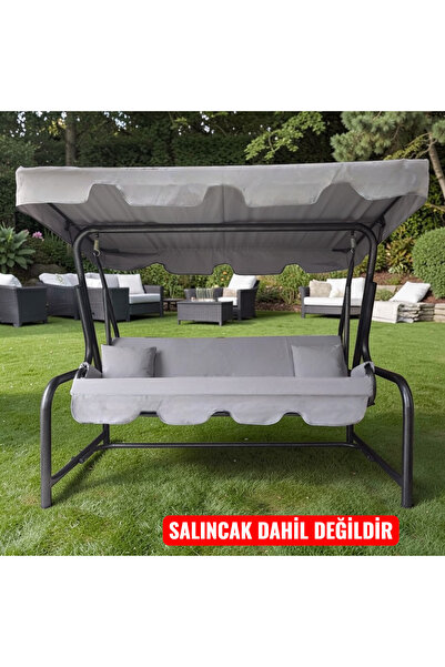 k kapella 3 KİŞİLİK SALINCAK MİNDERSİZ LÜKS KILIF SETİ PANAMA AÇIK GRİ 164x47