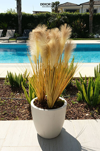 Dekorsende Yapay Pampas Saz Demeti Turuncu 90 cm