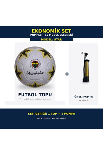 Fenerbahçe Lisanslı Futbol Topu Pompalı Set 5 Numara 10 Model Halı Saha FB Sa...