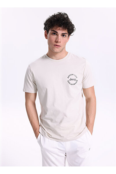 JEEP Taş Erkek Loose Fit Baskılı T-Shirt J6SM-TST7396