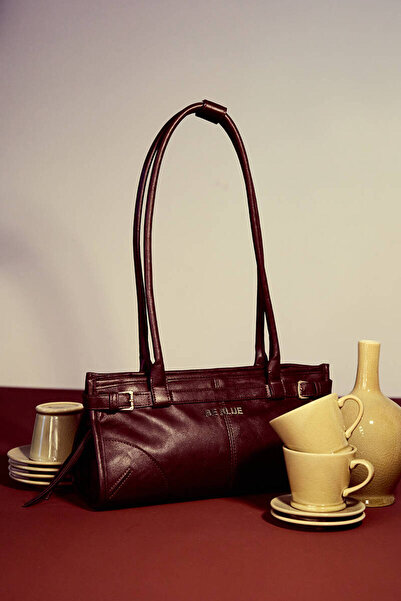 BE BLUE BORDO VINTAGE KEMERLİ ÇANTA