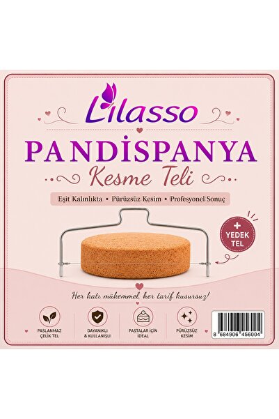 Lilasso 2'li Ayarlanabilir Kare Ve Çember Kek Kalıbı Pasta Kalıbı Ve Kesme Teli
