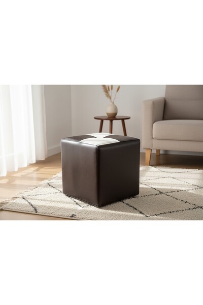 Nefmob design Taburet tapitat cub, 33X33X37, material piele ecologica