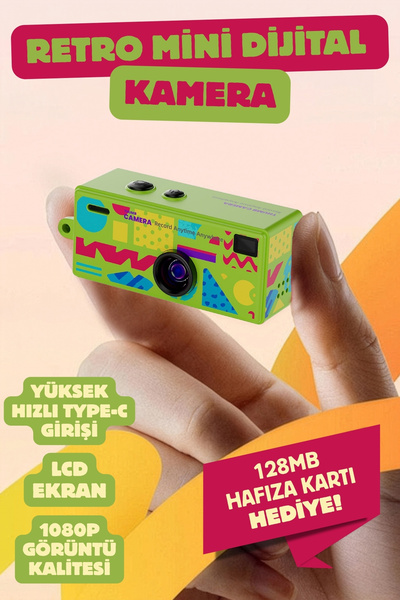 Nandy Home Mini Dijital Retro Kamera - Selfie Video Vlog Kamerası Mini Fotoğr...