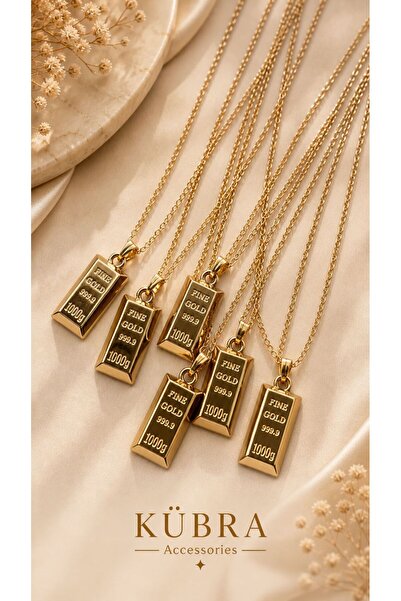 Kübra Accessories KÜLÇE ALTIN FİGÜRLÜ 14K ALTIN KAPLAMA KOLYE