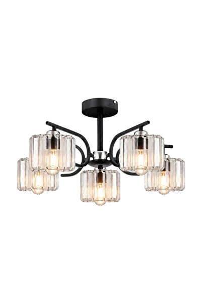 ESSLİGHT NEHİR 5’Lİ AVİZE KRİSTAL TAŞLI DEKORATİF AYDINLATMA