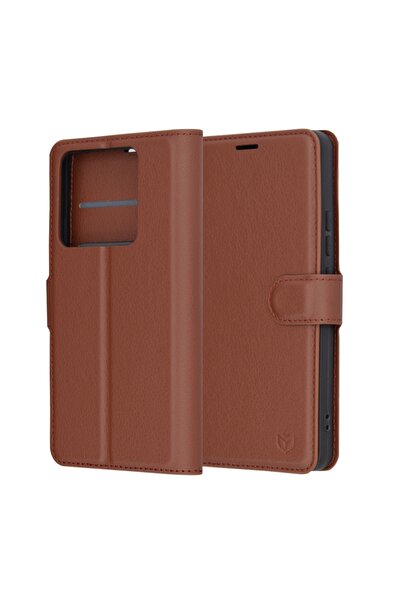 Techsuit Husă pentru Xiaomi 14T Pro - Folio din piele - Maro