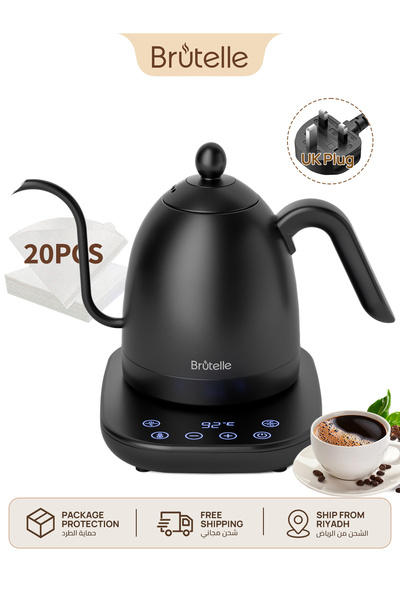 Brutelle غلاية كهربائية V60 غلاية قهوة Gooseneck سعة 800 مل 1200 واط لقهوة V6...