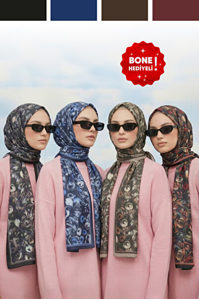 Kamer Scarf Soft Pamuk Desenli Şal Leylazar Serisi 4'lü Paket