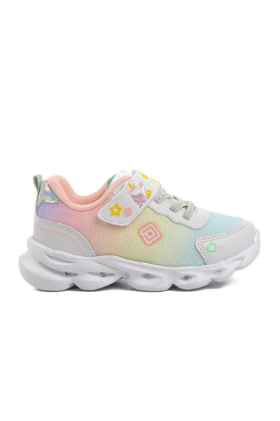 pepino 1415-p Pantofi sport pentru fete cu velcro alb-pudra alb