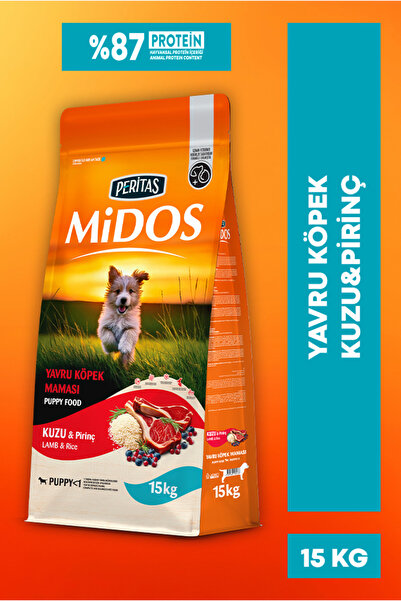 PERİTAS Midos Kuzu ve Pirinçli Yavru Köpek Maması Sağlıklı Büyüme 15kg