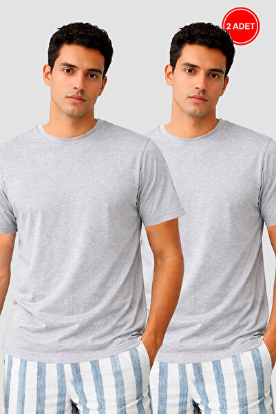 koza iç giyim Men's 2-Piece Basic Lycra T-Shirt