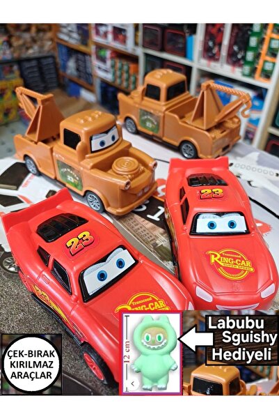 OYUNCAKSAHİLİ Cars Araba Mater Çekici Kamyon 4lü Oyuncak Set Çekbırak Labub S...