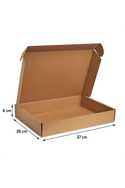 Kutufix Karton Kutu 37 x 26 x 6 cm - 25 Adet Kilitli Kargo Kutusu