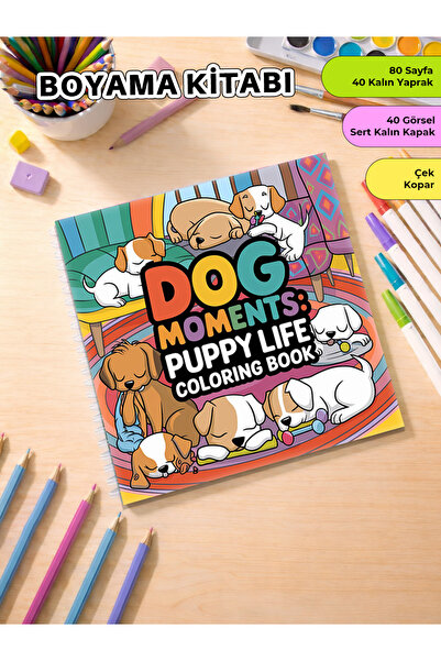 metafortoys Dog Moments Boyama Kitabı Cozy Book – 21x20 cm I 40 Görsel I Çocu...