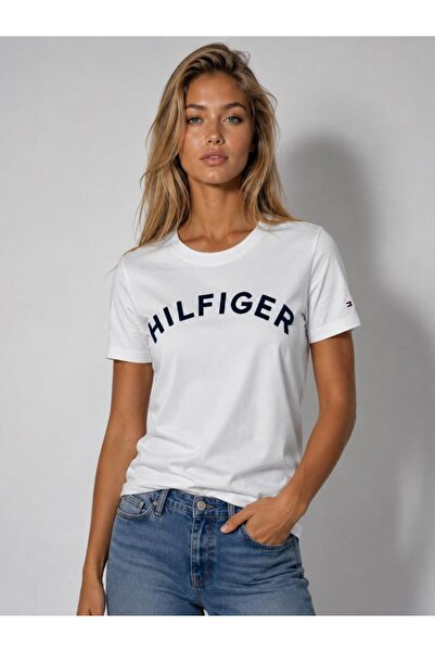 Tommy Hilfiger Varsity Chest Embroidered Regular Fit Women's T-Shirt