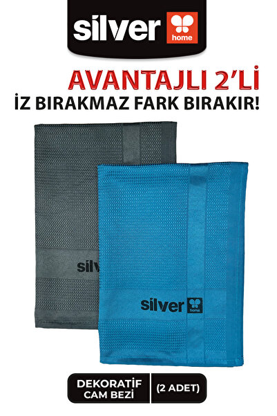 SİLVER HOME Microfibră 40×60 Cm 2 bucăți cârpă decorativă din sticlă