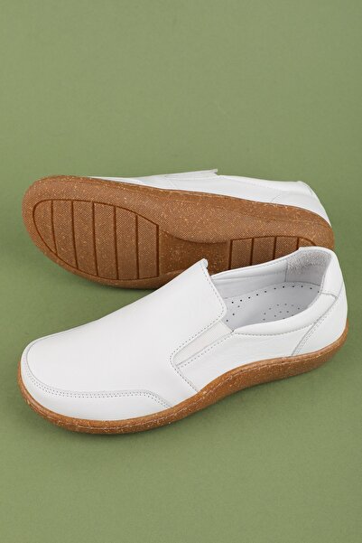 Gondol Genuine Leather Anatomical Sole Comfortable Daily Shoes Usl.2201 White