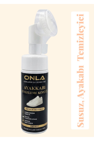 onla Fırçalı Ayakkabı Temizleme Köpüğü 150 ml – Susuz Pratik Temizlik, Deri S...
