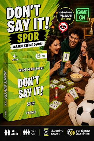 Gargamel Don’t Say It Spor Yasaklı Kelime Oyunu Spor Temalı Parti ve Aile Kel...
