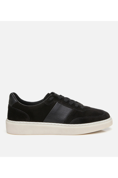 Hotiç Men's Suede Leather Black Sports Shoes