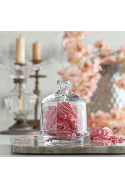 LAV Berry Glass Sugar Bowl Single 285 ml with Glass Lid