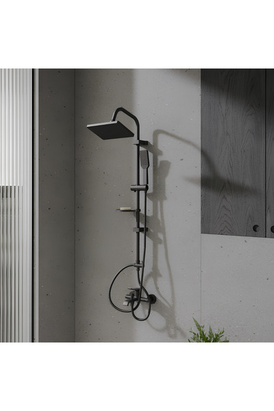 Creavit Rainfall Siyah Tepe Duş Sistemi SH630SM