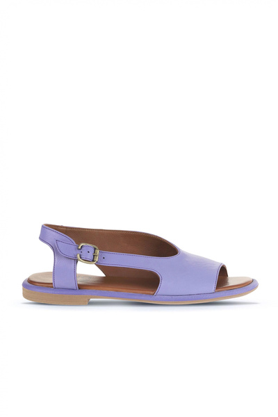 Bueno Shoes Sandale plate de damă din piele lila 01wa3601