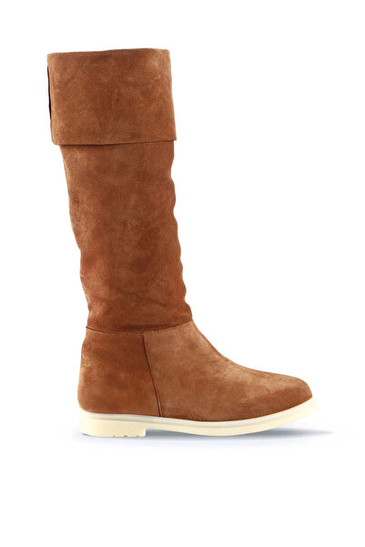 Bueno Shoes Γυναικείες φλατ μπότες Tan Light Suede 01wt3307