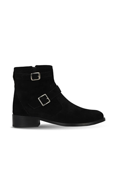 Bueno Shoes حذاء بكعب نسائي من جلد الغزال الأسود 40wb11401