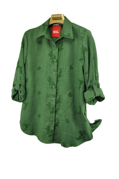 elma abone Worked Linen Shirt