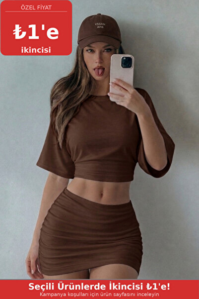 COMBİNE MİCHAİL Ženska letnja smeđa bluza sa šišmiš rukavima