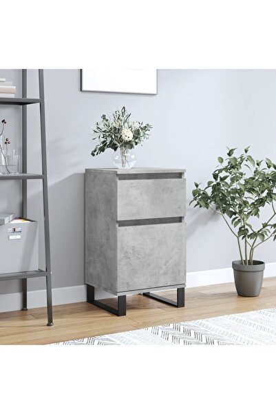 Concept Servantă, gri beton, 40x35x70 cm, lemn prelucrat