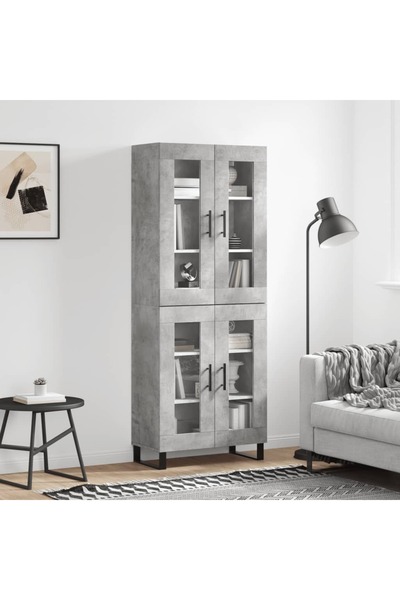 Concept Dulap înalt, gri beton, 69,5x34x180, lemn compozit