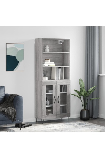 Concept Dulap înalt, gri sonoma, 69,5x34x180 cm, lemn compozit