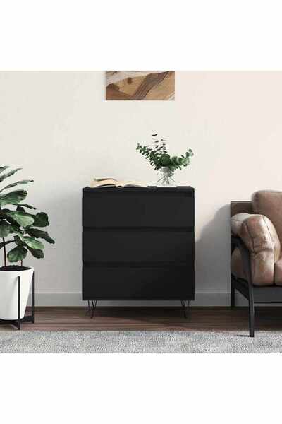 Concept Servantă, negru, 60x35x70 cm, lemn prelucrat