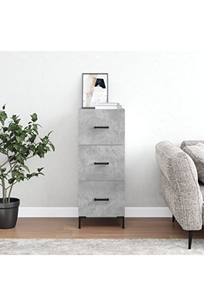 Concept Servantă, gri beton, 34,5x34x90 cm, lemn compozit