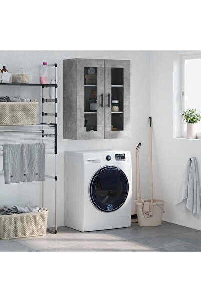 Concept Dulap cu montaj pe perete, gri beton, 69,5x34x90 cm