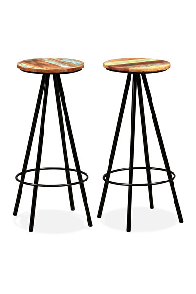 Concept Scaune de bar, 2 buc., lemn masiv reciclat
