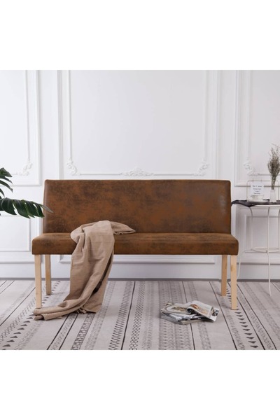 Concept Bancă, maro, 139,5 cm, piele întoarsă ecologică