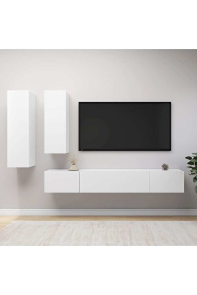 Concept Set dulapuri TV, 4 piese, alb, PAL