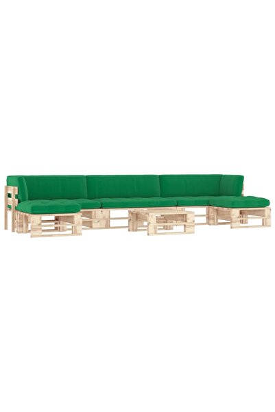 Concept Set mobilier paleți cu perne, 6 piese, lemn de pin tratat